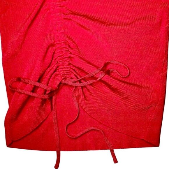 Zara Ruched Bodycon Knit Top in Red Women’s S - Picture 3 of 5